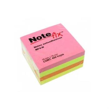 Notas Adhesivas 3M Note Fix 3X3 Neon 4 Blocks 100Hjs