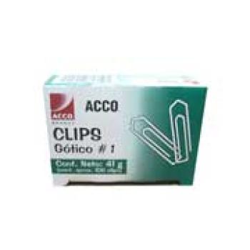 CLIP ACCO GOTICO No.1 CAJA C/100 CLIPS