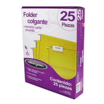 Folder Acco Colgante Carta Color Amarillo c/25 Piezas