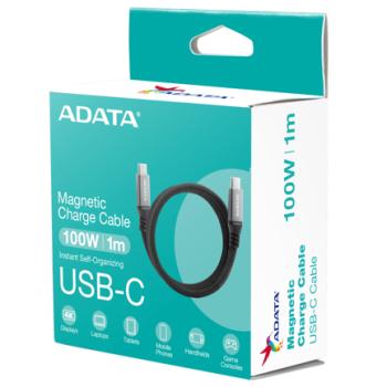 CABLE MAGNETICO ADATA USB-C ADOPTA EL USB 3.2 GEN2 ESTANDAR VLOCIDAD DE TRANSFERENCIA DE DATOS DE 10 GBPS COLOR NEGRO