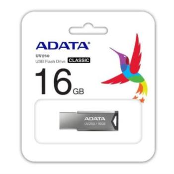 Memoria USB Adata UV250 Metálica 16 GB V2.0 Color Negro-Plata