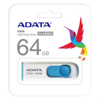 Memoria USB Adata C008 64GB 2.0 Color Blanco-Azul