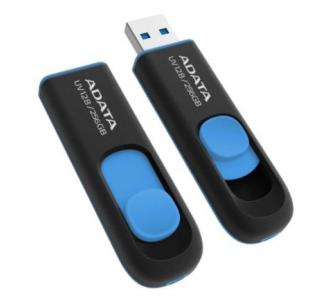 Memoria Adata USB 256GB UV128 3.2 Negro con Azul