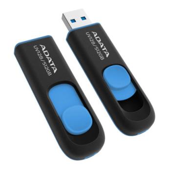Memoria USB Adata 512GB UV128 3.2 Negro con Azul