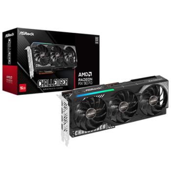 Tarjeta de Video AMD Asrock Challenger Radeon RX9070 16GB Triple Fan GDDR6 PCIe 5.0 1xHDMI 3xDP
