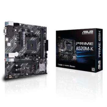 Tarjeta Madre Asus PRIME A520M-K 2xDDR4 64GB 4400Mhz HDMI VGA PCIe 3.0 M.2 S AM4 Ryzen mATX