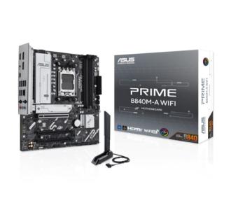 Tarjeta Madre Asus Prime B840M-A WIFI 4xDDR5 256GB 7600Mhz M.2 2280 PCIe 4.0 HDMI DP S AM5 Serie 9000 mATX Wi-Fi 6E