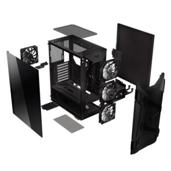 Gabinete Asus TUF Gaming GT301 Midi-Tower ATX/Micro-ATX/Mini-ITX USB 3.0 sin Fuente 4 Ventiladores Instalados Negro