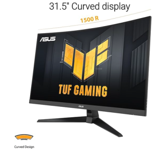 Monitor Gamer Curvo ASUS LCD 31.5 2560x1440 FreeSync 180Hz HDMI/DP Bocinas Integradas Negro