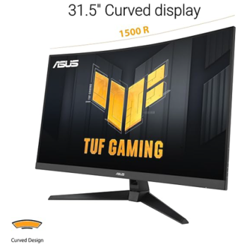 Monitor Gamer Curvo ASUS LCD 31.5 2560x1440 FreeSync 180Hz HDMI/DP Bocinas Integradas Negro