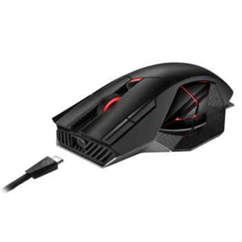 Mouse Gamer Asus P707 ROG Spatha X Ergonomico 19.000 DPI Inalambrico/Alambrico Color Negro