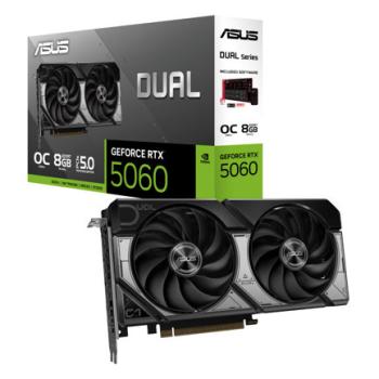Tarjeta de Video Asus Dual GeForce RTX5060 OC 8GB Dual Fan GDDR7 128 bits 623 TOPs PCIe 5.0 1xHDMI 3xDP