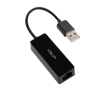 Adaptador Acteck USB A a Ethernet RJ45 Shift Plus AE420 100 Mbps Macho a Hembra USB A Advanced Negro