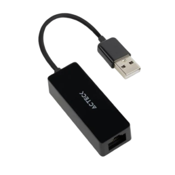 Adaptador Acteck USB A a Ethernet RJ45 Shift Plus AE420 100 Mbps Macho a Hembra USB A Advanced Negro