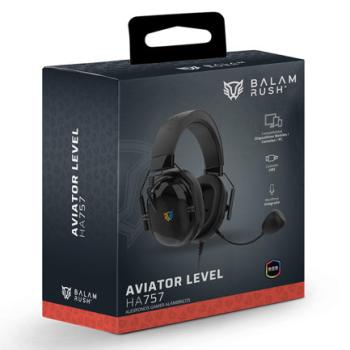 Audífonos Gamer Acteck AviatorHA757/Alámbricos+Over Ear+Bocinas 53 mm+Mic Fijo /Conexión USB / Legend Negro