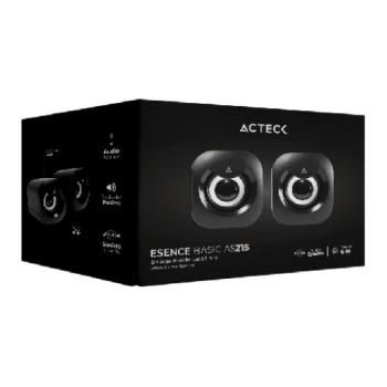 Bocinas Acteck 2.0 para escritorio Esence Basic AS215 2.0 USB A/3.5mm Control de Volumen Advanced Series Negro