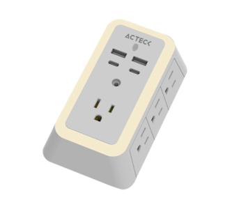 Cargador de Pared Ackteck Energon Lumina CP515 /Carga 20W/7 Conectores/Supresor de Picos y Ajuste de Iluminación