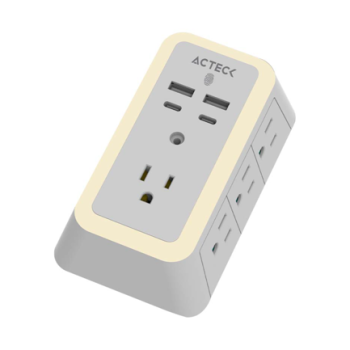 Cargador de Pared Ackteck Energon Lumina CP515 /Carga 20W/7 Conectores/Supresor de Picos y Ajuste de Iluminación