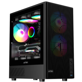 Gabinete Acteck Compact Mini Torre Zyron GC606 Negro