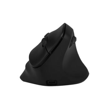 Mouse Vertical Virtuos Acteck Fitt MI520/2.4GHz+2Modos BT/Hasta 2400DPI/7Botones/Ergonómico/Recargable/Advanced Negro