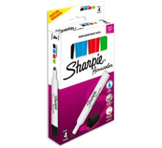 Marcador Acuacolor Sharpie Base Agua Estuche C/4 Pzas
