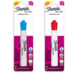 Marcador Acuacolor Sharpie Blister 1CT Color Rojo-Azul