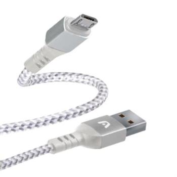Cable Argomtech Micro USB a USB 2.0 Nylon Trenzado Dura Form Color Blanco