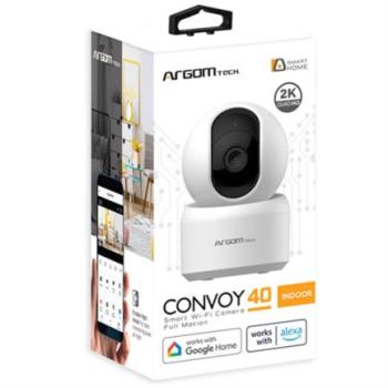 Cámara Inteligente Argomtech Convoy 40 para Interior 3MP 1296p 2K QHD 128GB Lente 355° 10m Color Blanco