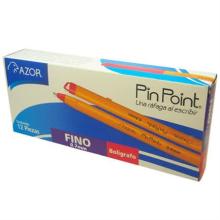Bolígrafo Azor Pin Point Fino 0.7mm Rojo Caja C/12