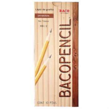 Lápiz Baco Pencil HB/2 Amarillo C/10 Pzas