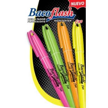 RESALTADOR BACOFLASH DELGADO AMARILLO C/10