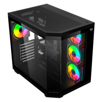 Gabinete Gamer Balam Rush Media Torre Tank Master 9600 TB USB C 3.1/USB 3.0/USB 2.0/Audio Fan ARGB Negro