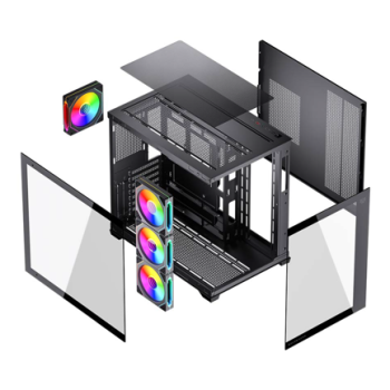 Gabinete Gamer Balam Rush Media Torre Tank Core Ultra GM925 Negro