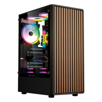 Gabinete Gamer Balam Rush Compact Media Torre Dragonfly Wood GM580 / Negro