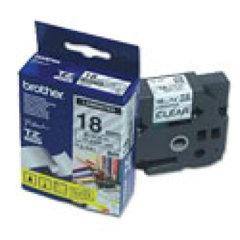 Cinta Brother TZ-141 Laminada Negro sobre Transparente 18mmx8m PT300/310B/330