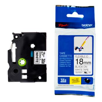 Cinta Brother TZEFX241 negro sobre blanco flexible 3/4