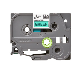 Cinta Brother TZE741 Laminada Negro Sobre Fondo Verde 18mmx8m PT300/310B/330/530