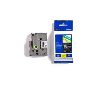 Cinta Brother TZE345 Laminada Texto Blanco Sobre Fondo Negro 18mmx8m