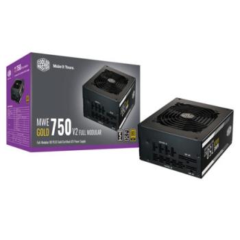 Fuente de Poder Cooler Master MWE Gold V2 750W ATX 3.0 12V 80 Plus Gold 24 Pin PCIe 5.0 Full Modular Negro
