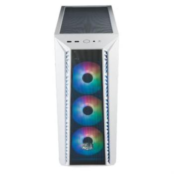Gabinete Gamer Cooler Master MasterBox 520 Mesh Media Torre ITX mATX ATX SSI CEB EATX 3xFan ARGB Vidrio Templado Blanco