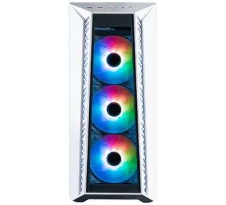 Gabinete Gamer Cooler Master MasterBox MB520 Mid Tower ATX mATX ITX Vidrio Templado 3xFan ARGB Color Blanco Sin Fuente