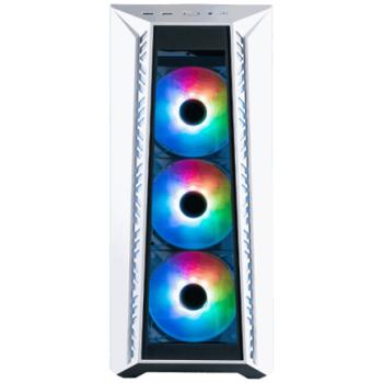 Gabinete Gamer Cooler Master MasterBox MB520 Mid Tower ATX mATX ITX Vidrio Templado 3xFan ARGB Color Blanco Sin Fuente