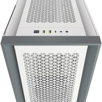 Gabinete Corsair 5000D AirFlow Media Torre EATX ATX mATX ITX Cristal Templado Color Blanco Sin Fan Sin Fuente