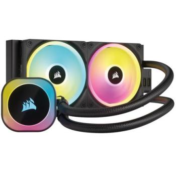 Enfriamiento Liquido Corsair para CPU iCUE Link H100i AIO 240MM RGB Compatible S 1700 1851 AM4 AM5 Color Negro