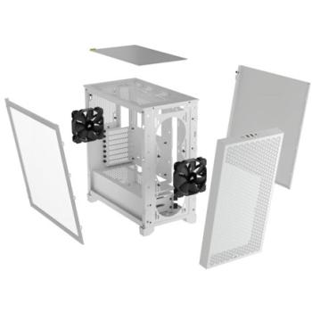 Gabinete Corsair 3000D AirFlow Media Torre ATX mATX ITX Cristal Templado Blanco 2xFan Sin Fuente