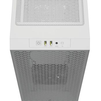 Gabinete Corsair 3000D AirFlow Media Torre ATX mATX ITX Cristal Templado Blanco 2xFan Sin Fuente
