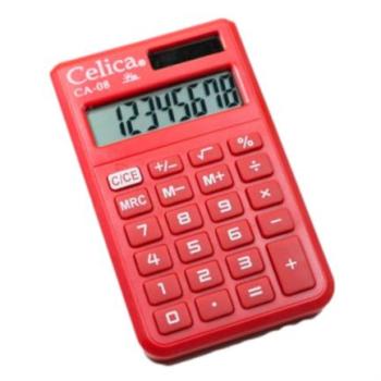 Calculadora Celica Básica CA-08 Bolsillo 8 Dígitos Color Rojo