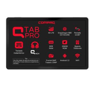 Tablet COMPAQ Q Tab Pro 10.95 8GB/256GB Cámara 5MP/13MP Android 13 + Teclado + AudÃ­fonos + Stylus