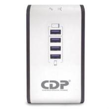 Regulador de voltaje CDP R2CU-AVR1008 1000VA/500W indicadores LED de funcionamiento 8  NEMA 5-15R y 4 puertos USB