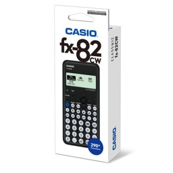 Calculadora Cientifica Casio mas de 290 funciones FX-82CW para preparatoria y universidad negra 4 lineas codigo QR